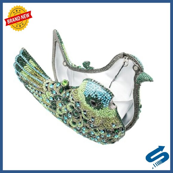 Sparkle Crystal Rhinestone Bird Clutch Evening Bag for Wedding Party